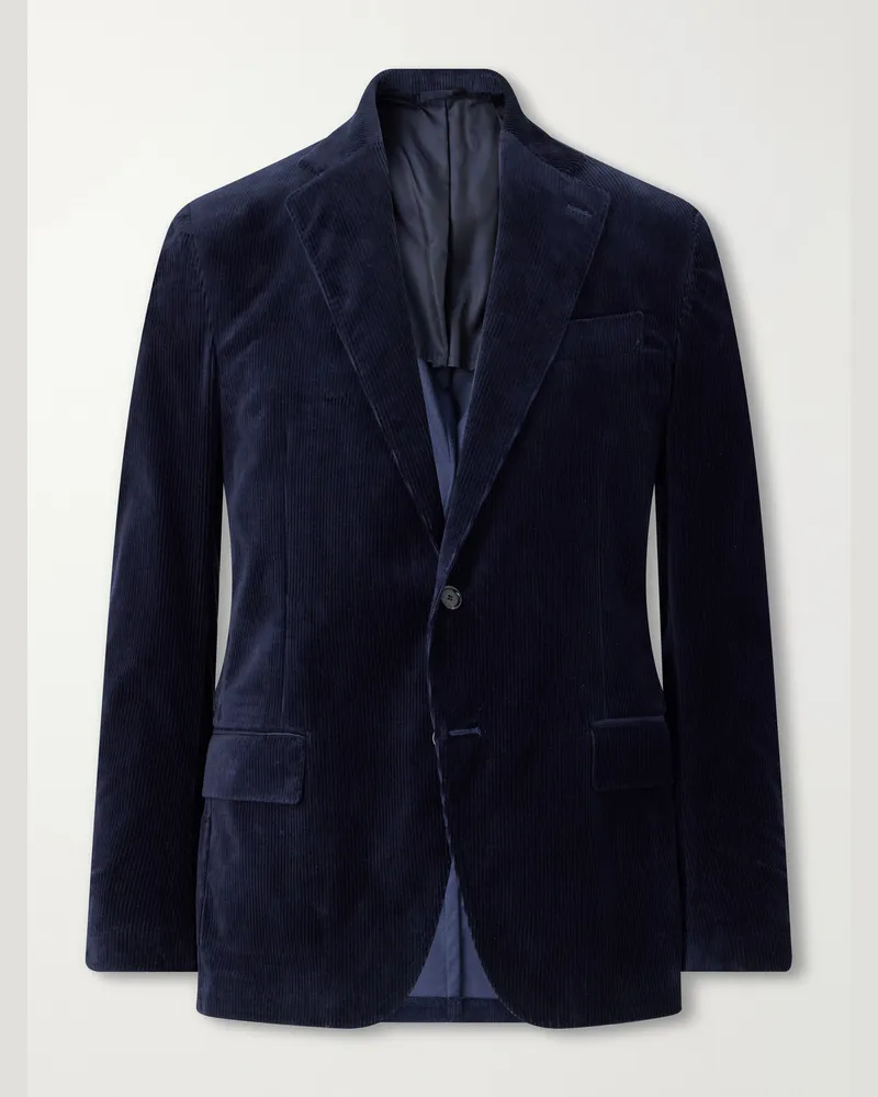 De Petrillo Riviera Cotton-Blend Corduroy Suit Jacket Blue
