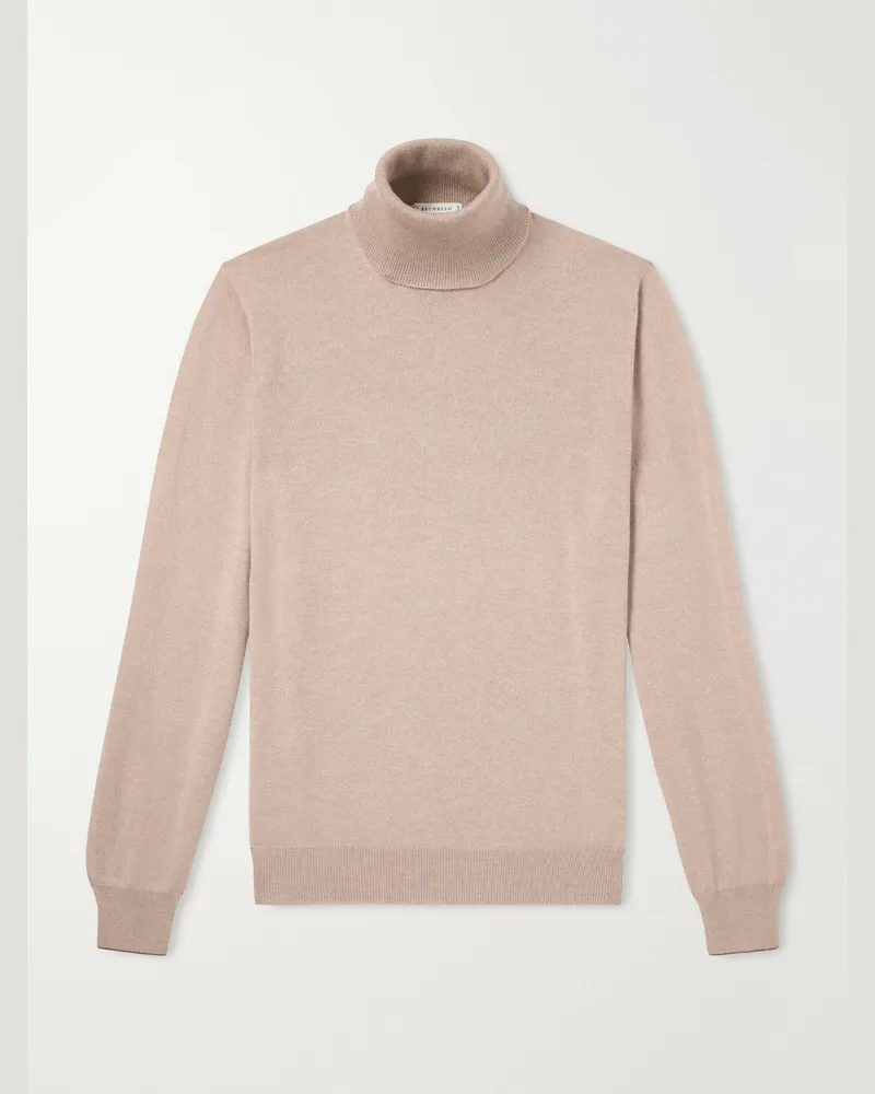 Brunello Cucinelli Cashmere Rollneck Sweater Neutrals