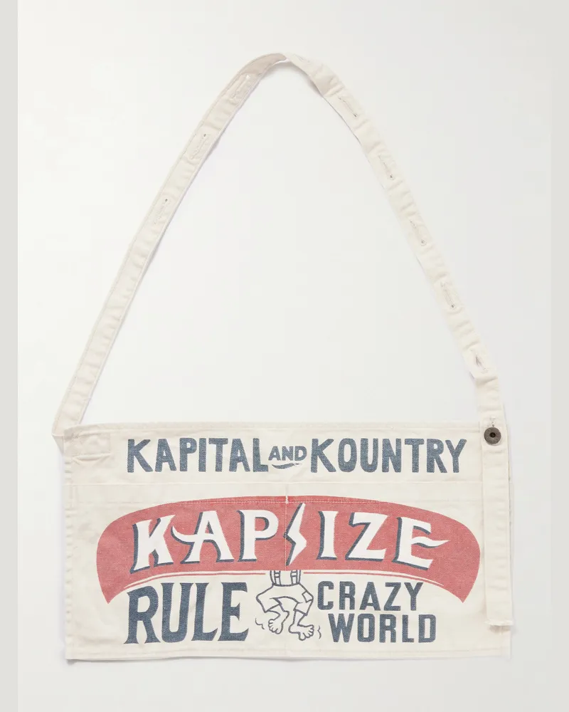 KAPITAL Schürze aus bedrucktem Baumwoll-Canvas Rot