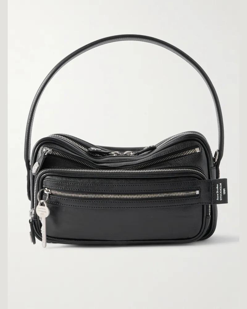 Acne Studios Camero Small Textured-Leather Messenger Bag Black
