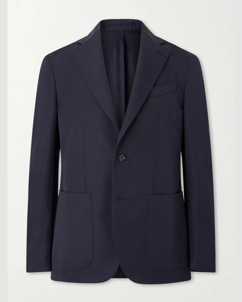 Caruso Twill Suit Jacket Blue