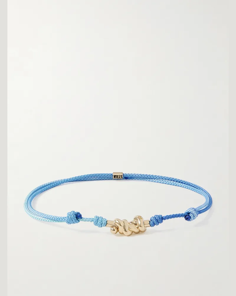 Luis Morais 14-Karat Gold and Cord Bracelet Blue