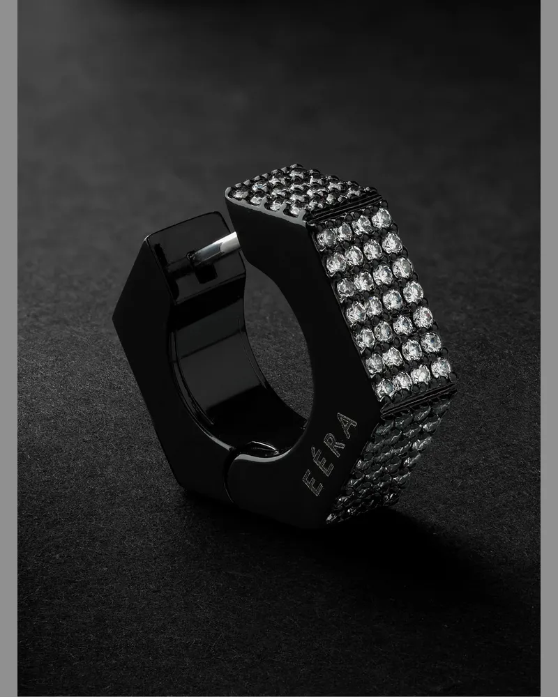 EÉRA Dado Gold Diamond Single Earring Black