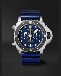 OFFICINE PANERAI Submersible Mike Horn Limited Edition Automatic Flyback Chronograph 47mm Titanium and Rubber Watch, Ref. No. PAM01291 Blau