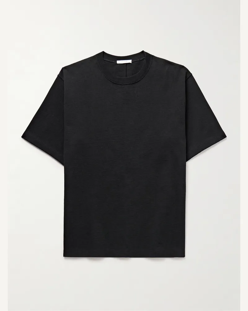 The Row Steven T-Shirt aus Baumwoll-Jersey Schwarz