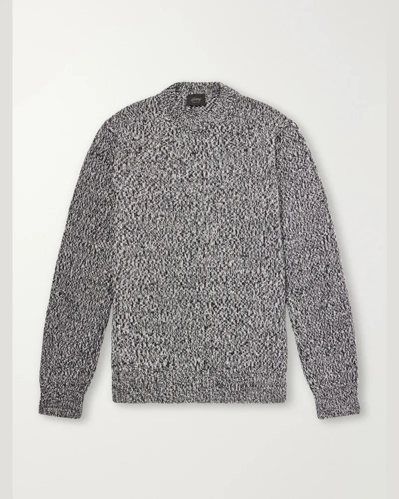 Brioni Wool-Mouliné Sweater Gray