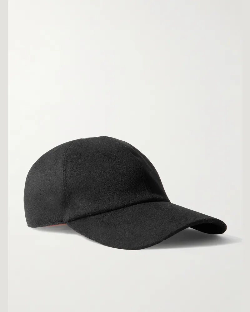 Loro Piana Ivy Baseballkappe aus Kaschmir Schwarz