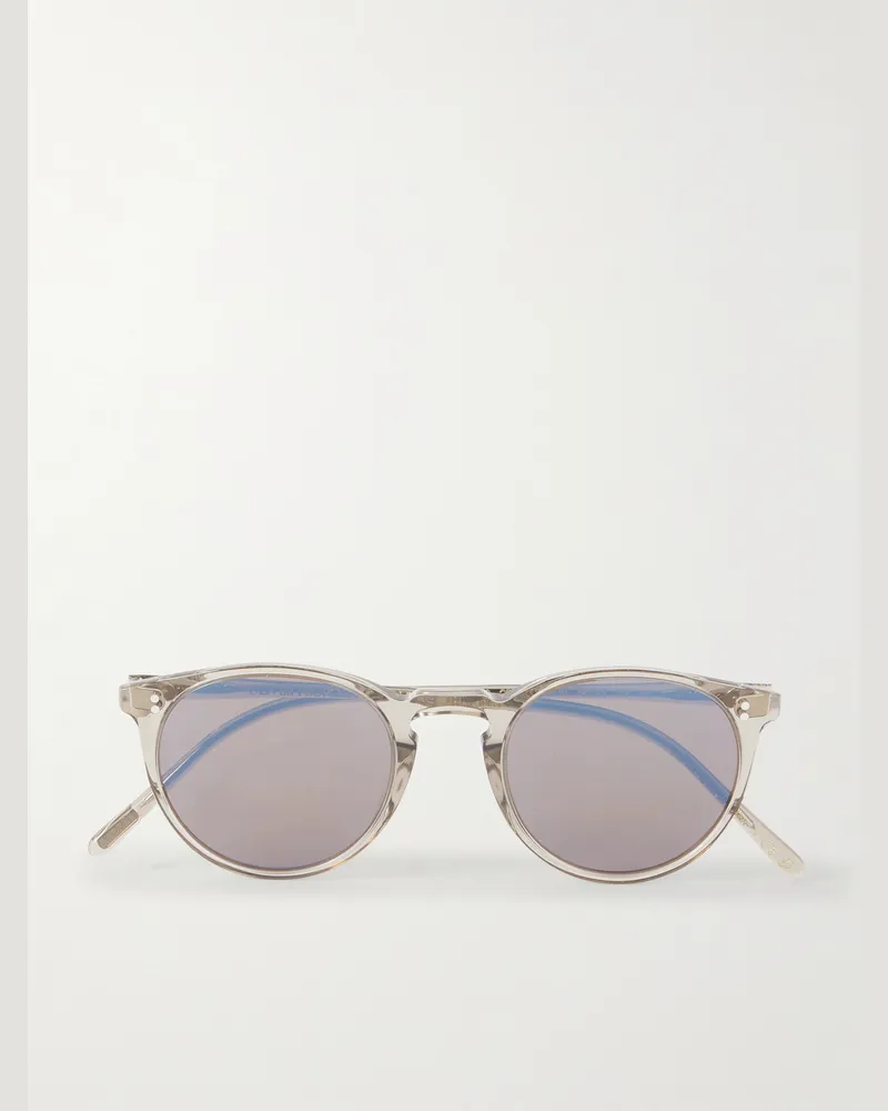 Oliver Peoples O'Malley Round-Frame Acetate Sunglasses Neutrals