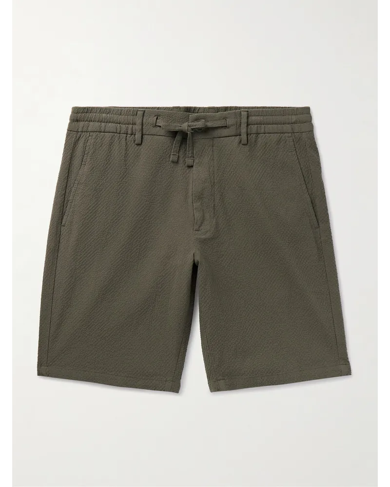 NN 07 Seb 1040 Shorts aus Seersucker aus einer Baumwollmischung Grün