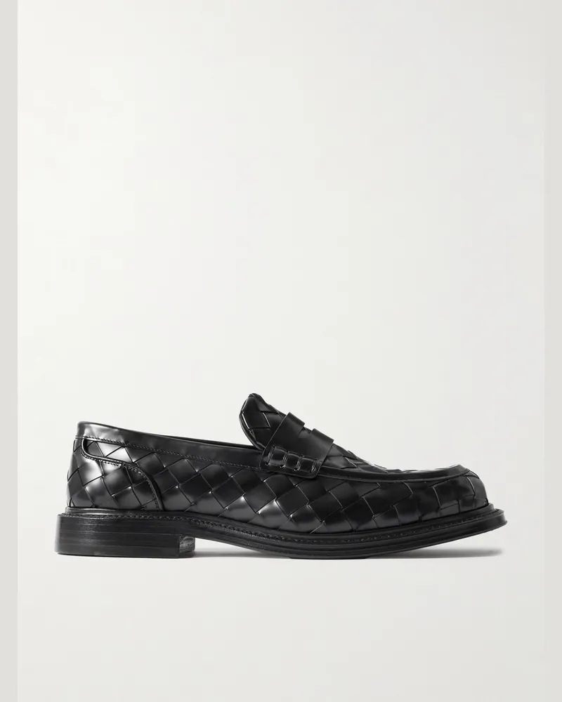 Bottega Veneta James Pennyloafers aus geflochtenem Leder Schwarz