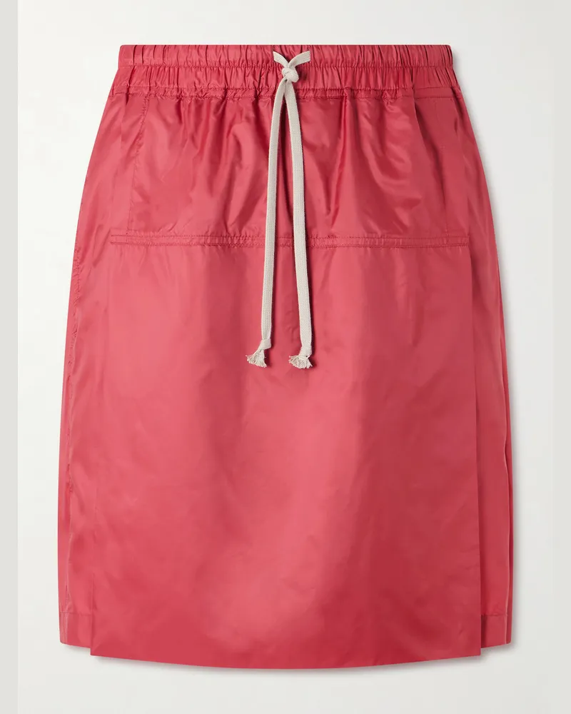 Rick Owens Moncler Straight-Leg Shell Drawstring Shorts Red