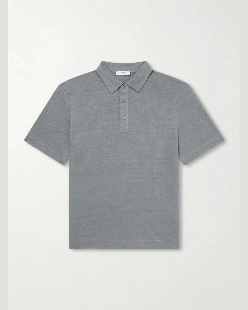 MR P. Linen-jersey Polo Shirt Gray