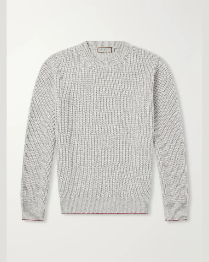 Canali Wool and Cashmere-Blend Sweater Gray