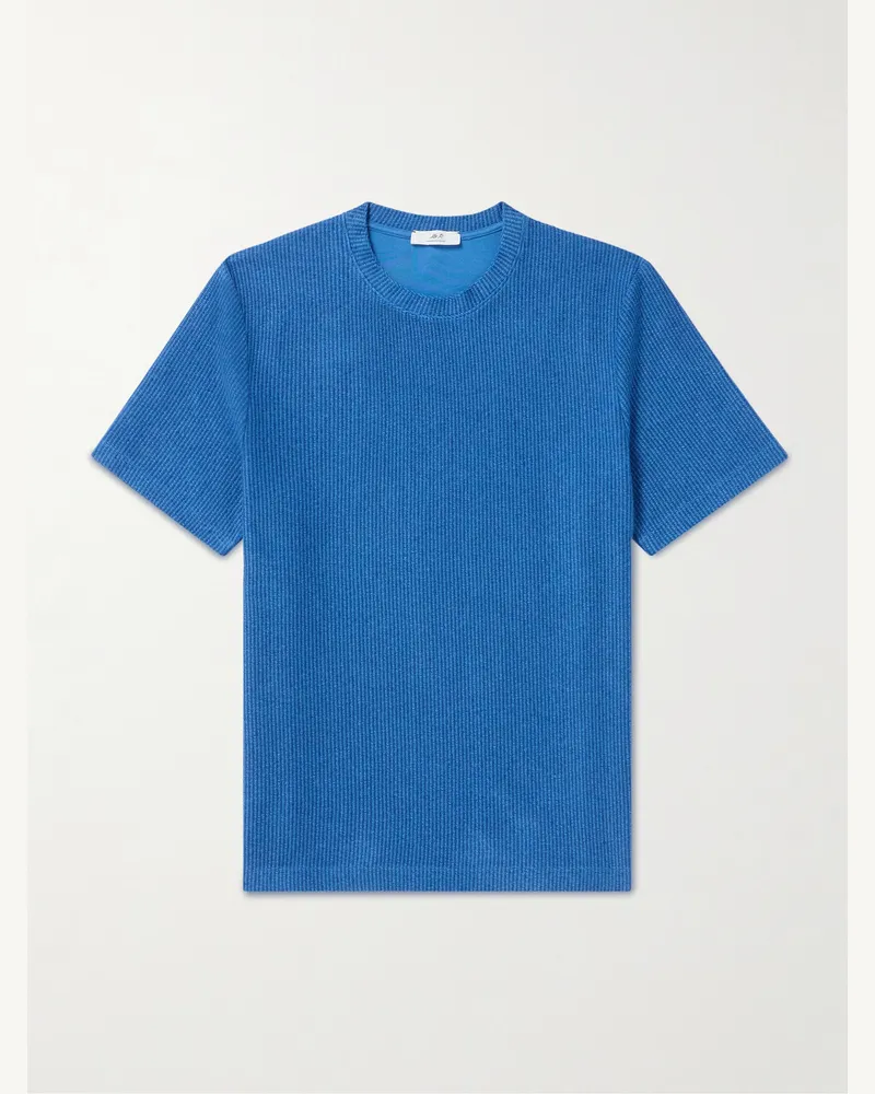 MR P. T-Shirt aus strukturierter Baumwolle Blau