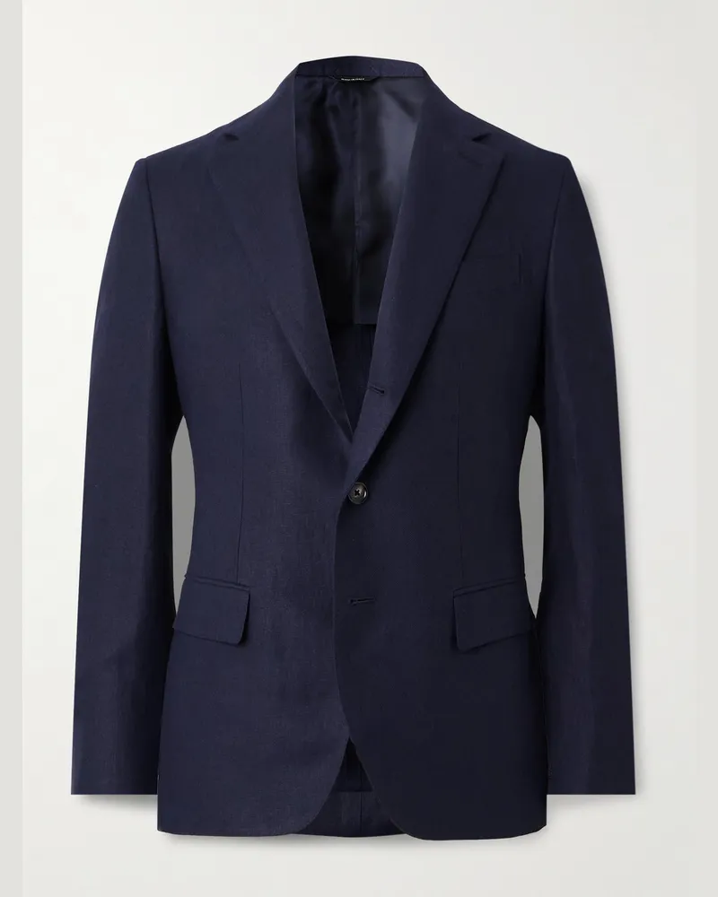 Loro Piana Linen Suit Jacket Blue