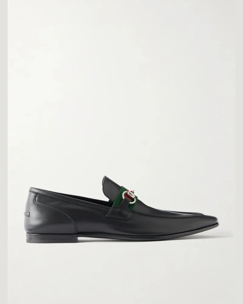 Gucci Como Horsebit-Embellished Leather Loafers Black
