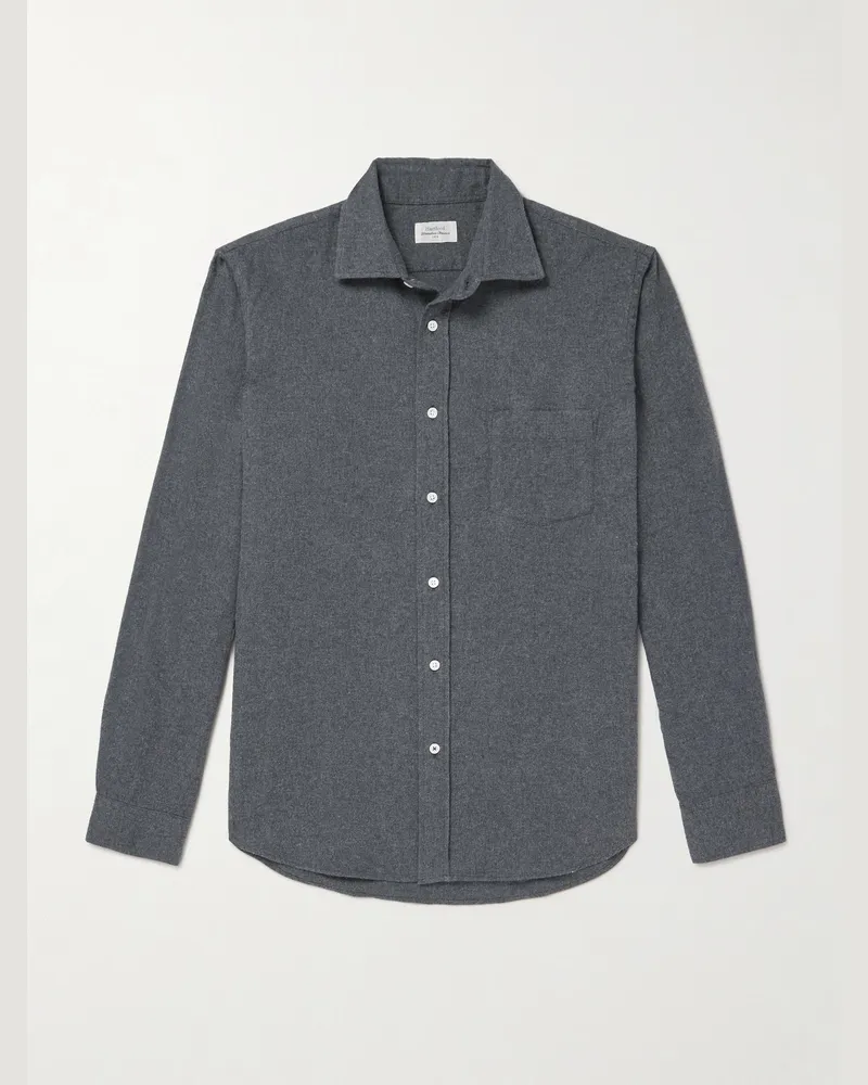 Hartford Paul Hemd aus gebürstetem Baumwoll-Twill Grau