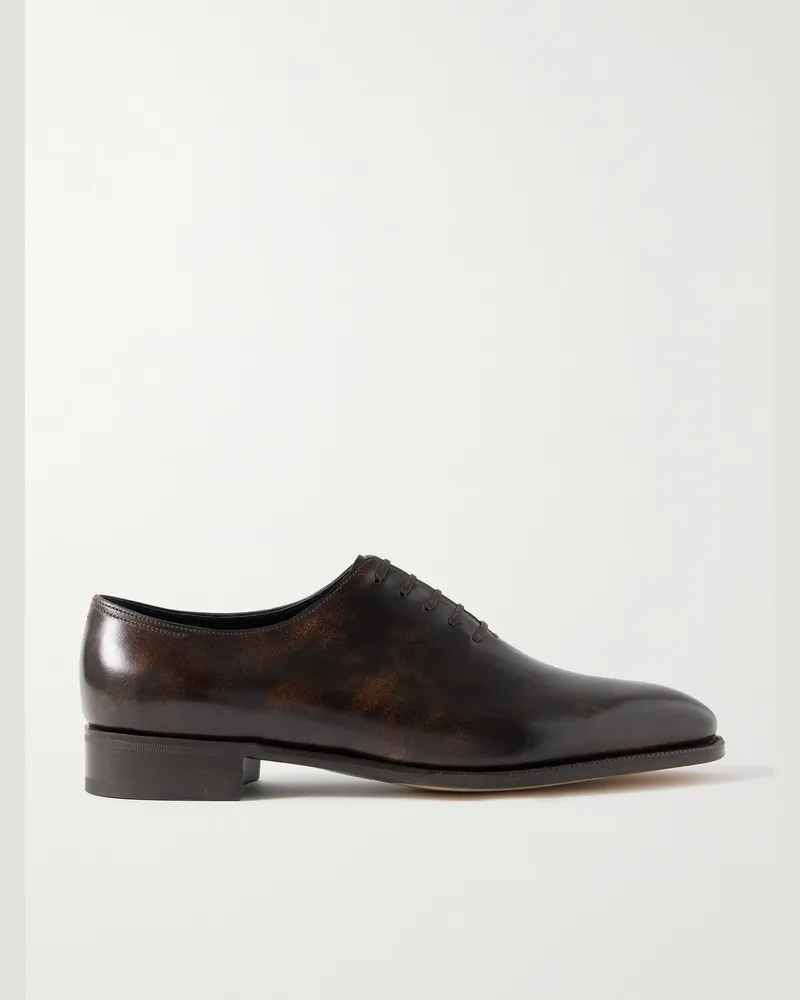John Lobb Marldon Whole-Cut Leather Oxford Shoes Brown