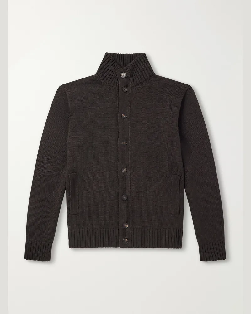 Slowear Virgin Wool Cardigan Brown