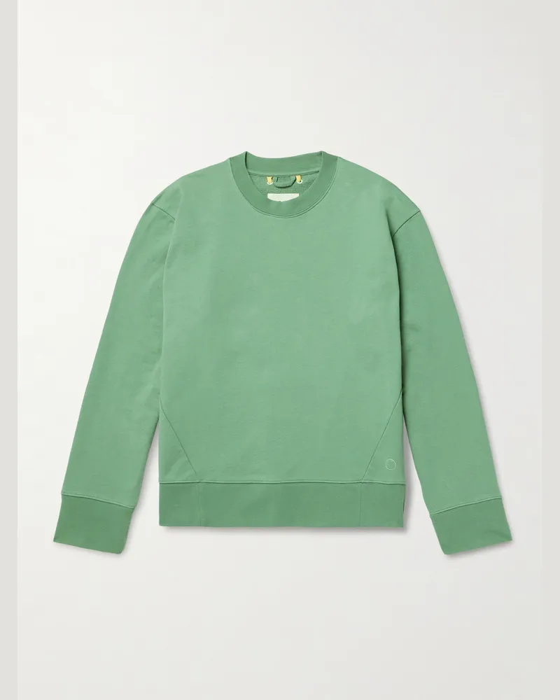 Folk Anniversary Cotton-Jersey Sweatshirt Green