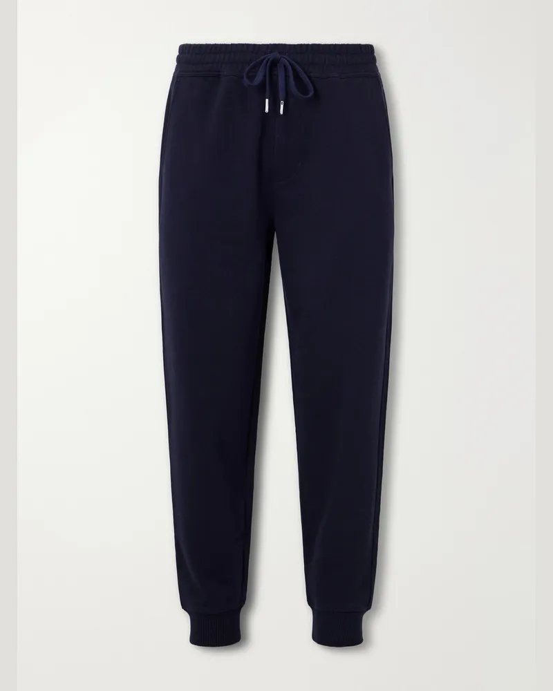 Slowear Zanone Tapered Cotton and Cashmere-Blend Jersey Sweatpants Blue