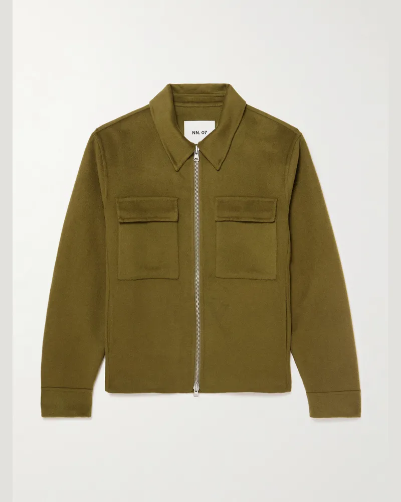 NN 07 Alban 8447 Jacke aus Filz aus einer Wollmischung Grün