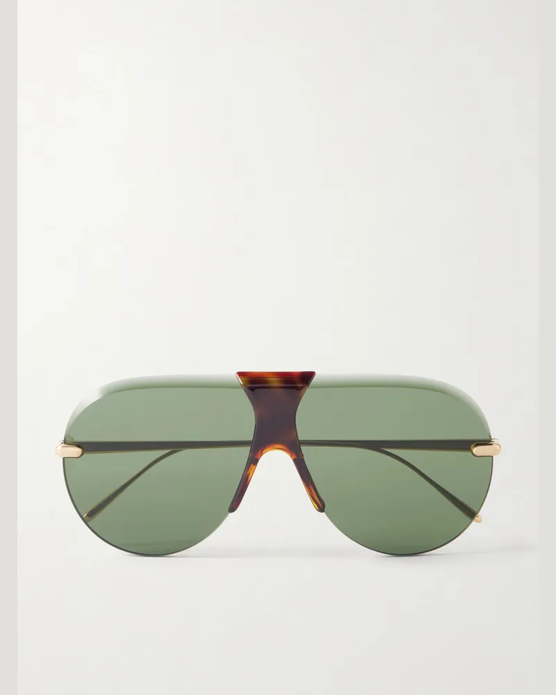 Loewe Aviator-style gold-tone and tortoiseshell acetate sunglasses Gold
