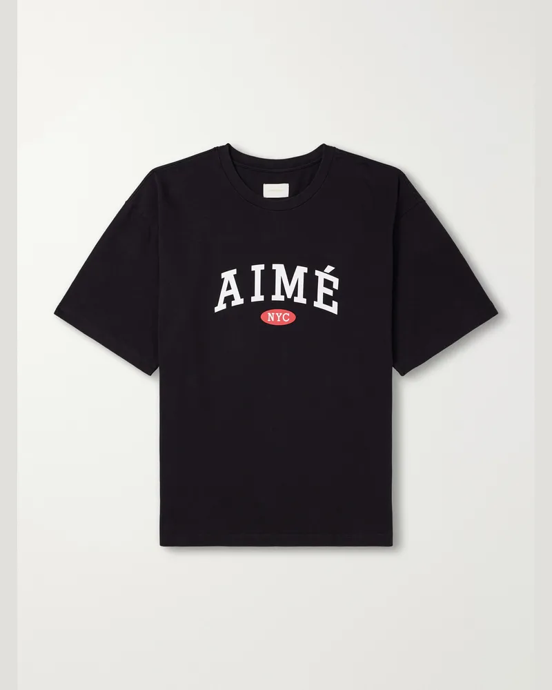 Aimé Leon Dore Logo-Print Cotton-Jersey T-Shirt Black