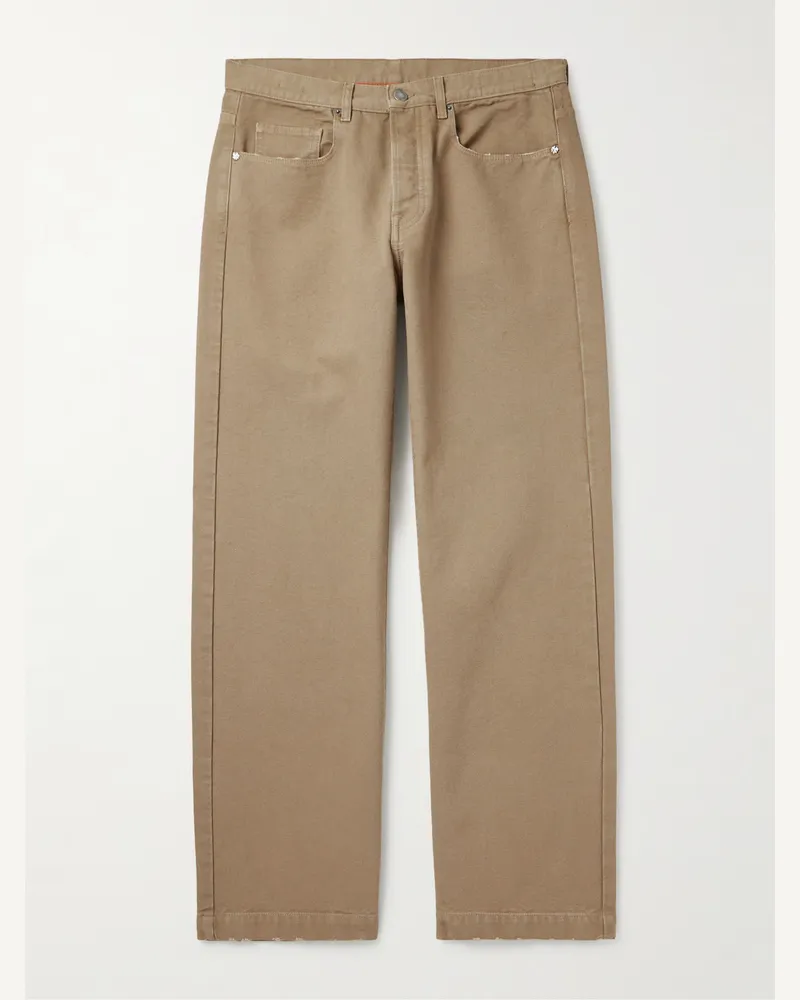 Massimo Alba Oceano Straight-Leg Selvedge Jeans Brown