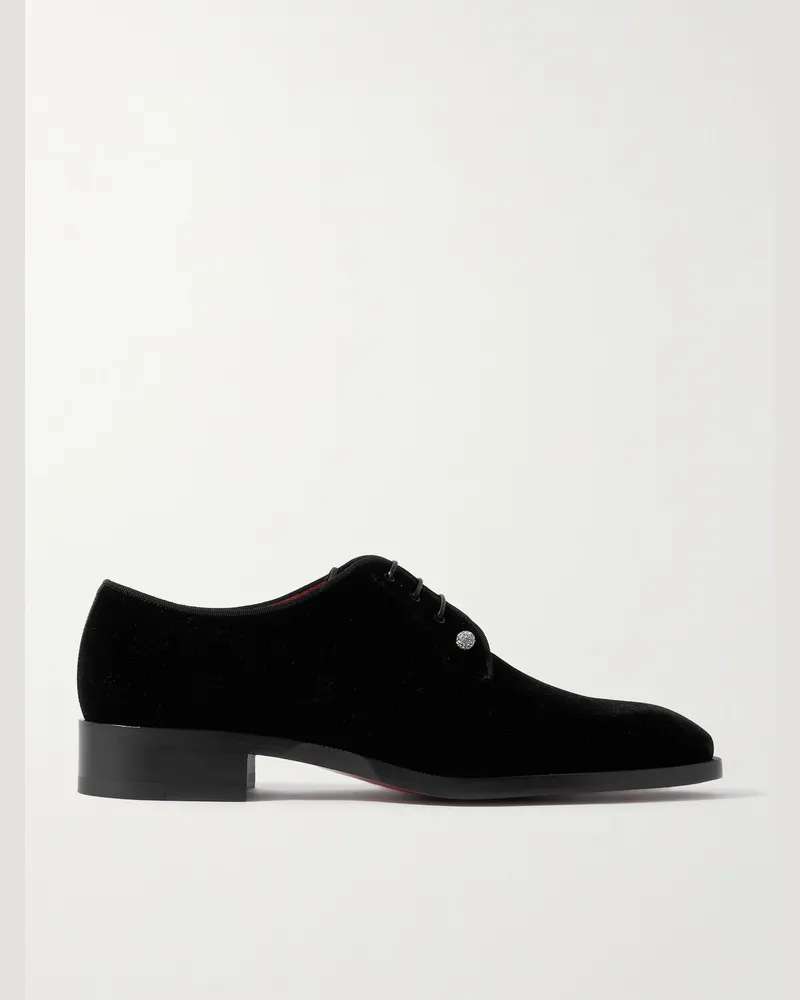 Christian Louboutin Chambeliss Night Derby-Schuhe aus Samt Schwarz