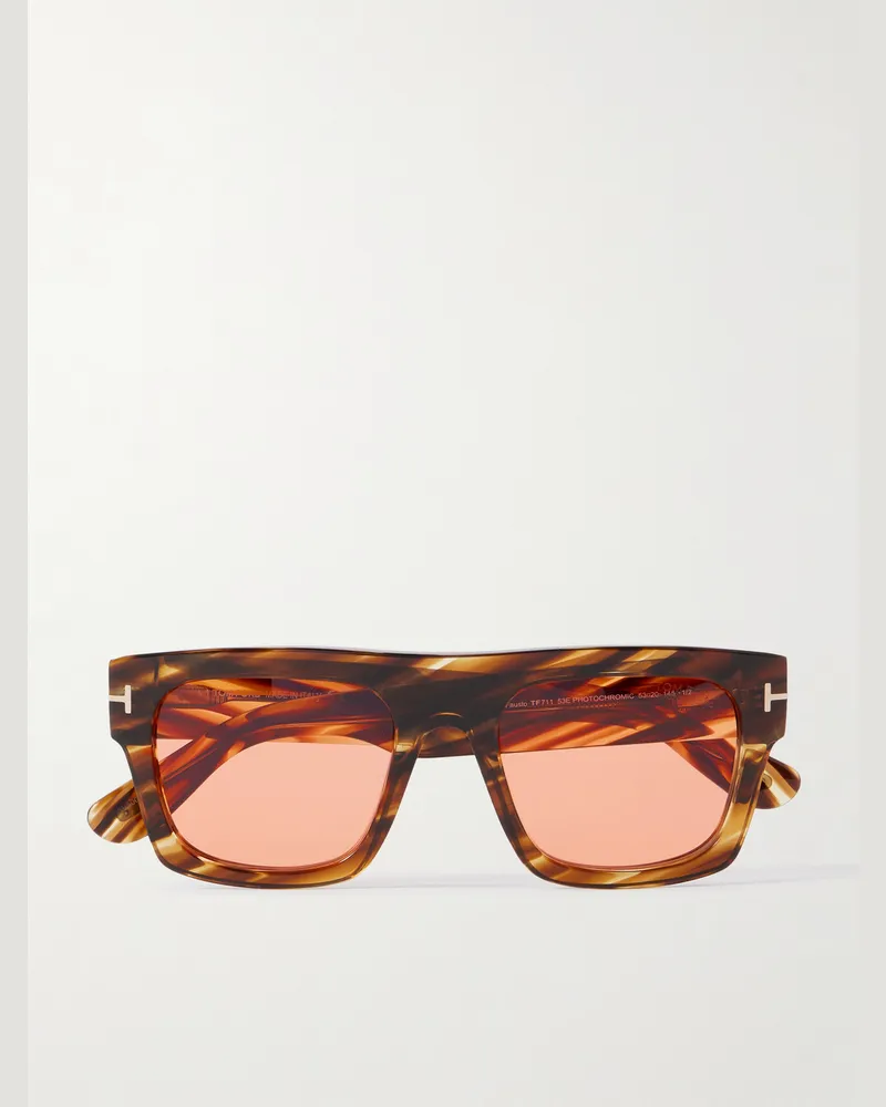 Tom Ford Fausto Sonnenbrille mit eckigem Rahmen aus Azetat in Schildpattoptik Horn