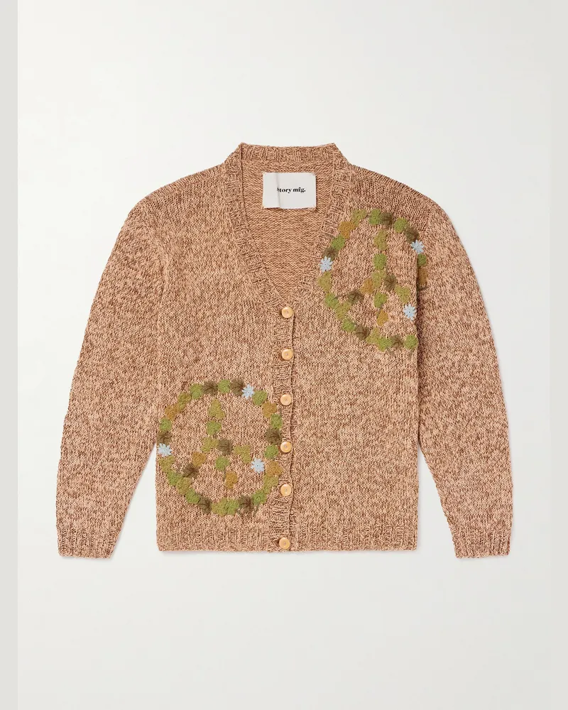 STORY mfg. Twinsun Cardigan aus Biobaumwolle mit Applikationen Orange