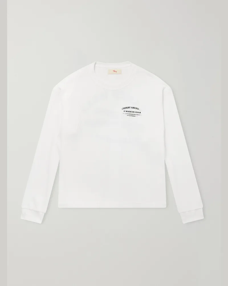 Cherry Los Angeles Logo-Printed Cotton-Jersey T-Shirt White