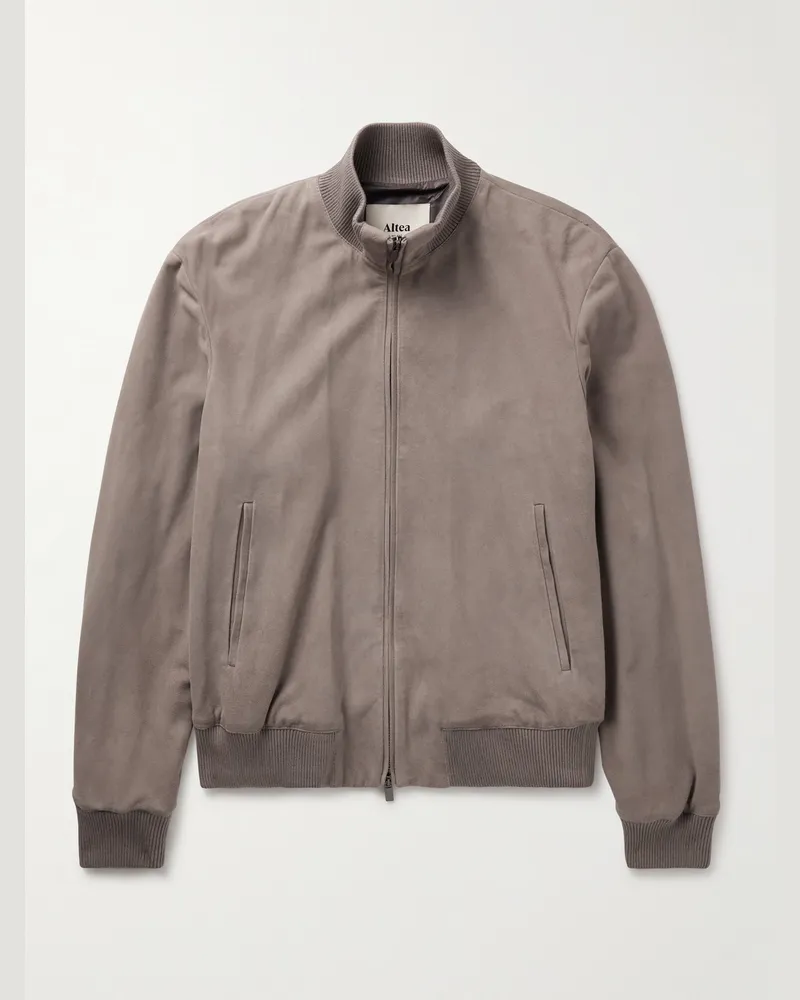 Altea Lennox Suede Bomber Jacket Brown