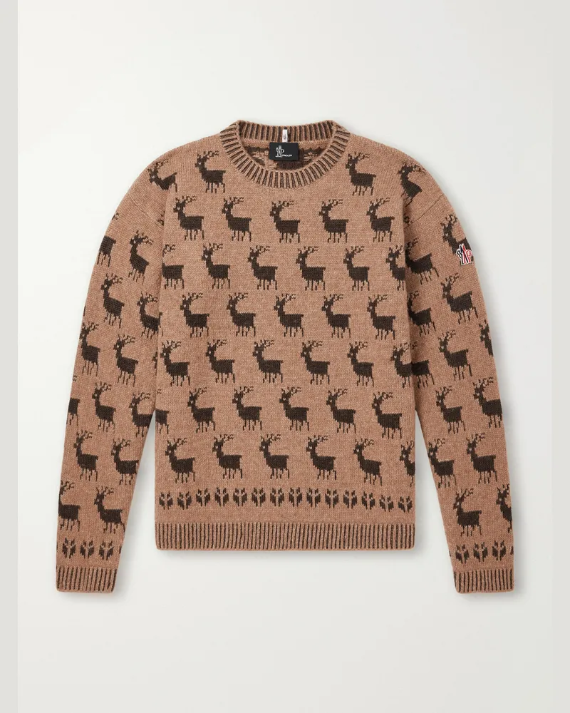 Moncler Jacquard Sweater Brown