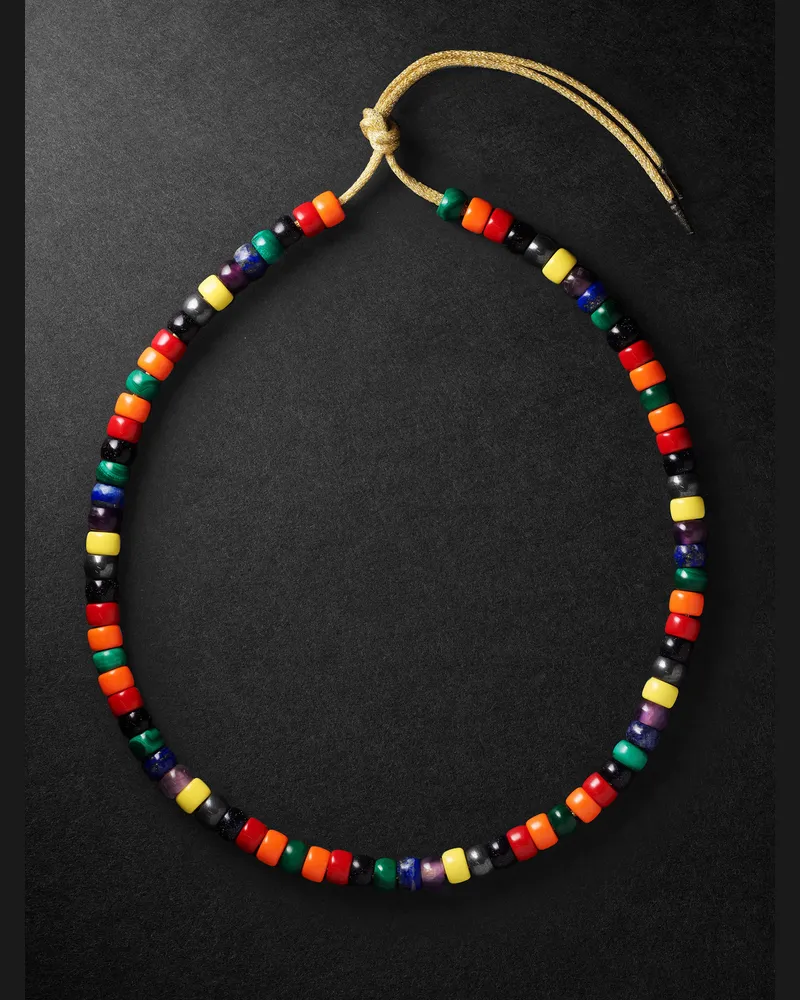 Carolina Bucci Formentera Forte Beads Gold Multi-Stone Necklace Multi