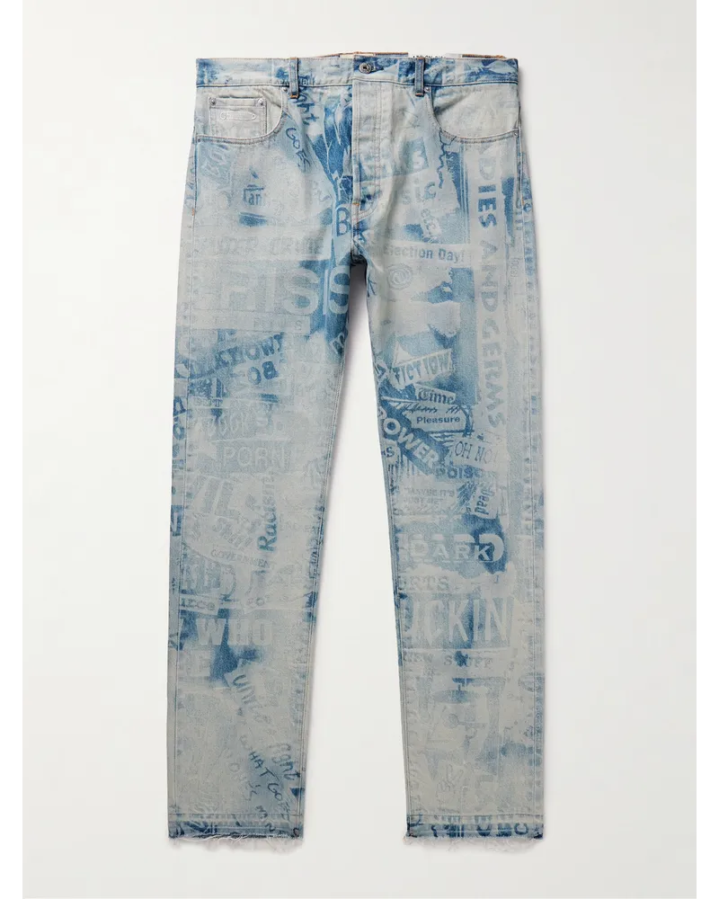 GALLERY DEPT. Good Luck gerade geschnittene Jeans mit Print und Fransen Blau