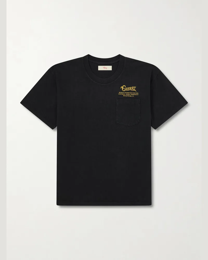 Cherry Los Angeles Best of the Breed Printed Cotton-Jersey T-Shirt Black