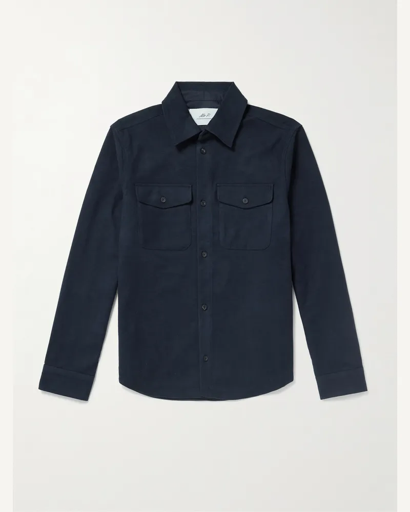 MR P. Hemdjacke aus Moleskin aus einer Biobaumwollmischung Blau