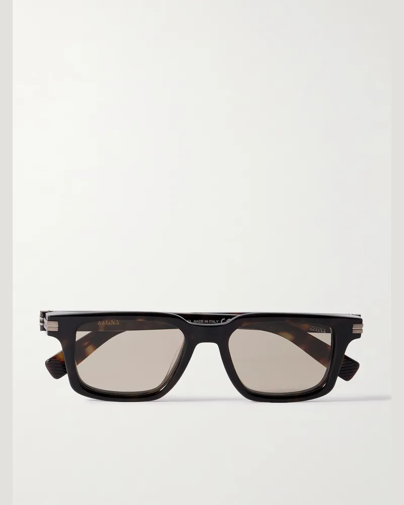 Ermenegildo Zegna D-Frame Acetate Sunglasses Tortoiseshell