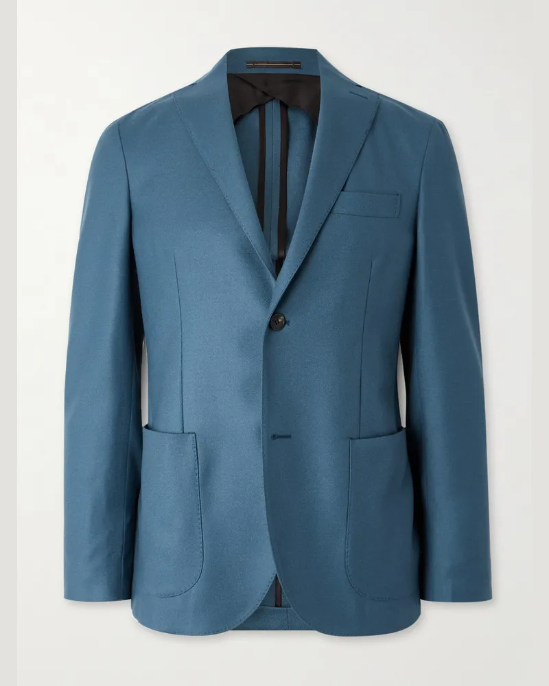 Slowear Slim-Fit Wool-Blend Flannel Blazer Blue