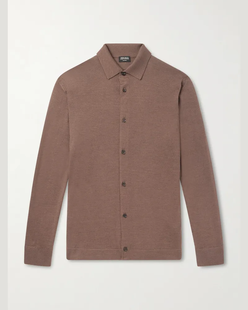 Ermenegildo Zegna Hemd aus „Casheta“-Material Braun
