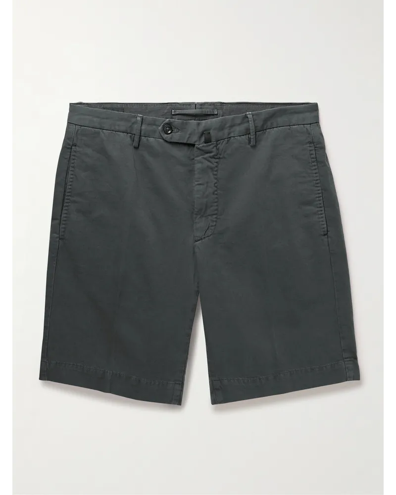 Incotex Venezia 1951 gerade geschnittene Bermudashorts aus Twill aus einer Baumwollmischung Grau