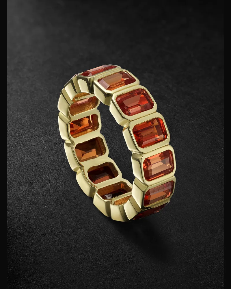 42 Suns 14-Karat Gold Orange Sapphire Eternity Ring Orange