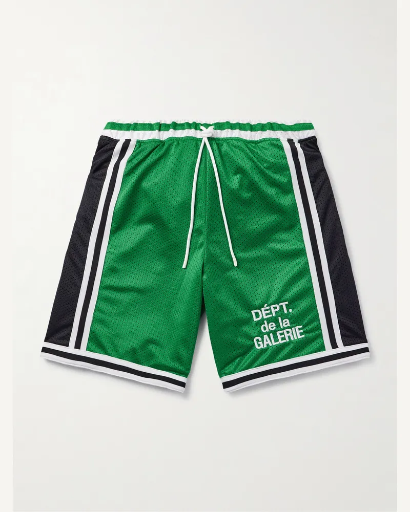 GALLERY DEPT. Miami Court gerade geschnittene Shorts aus Mesh mit Streifen und Logostickerei Grün