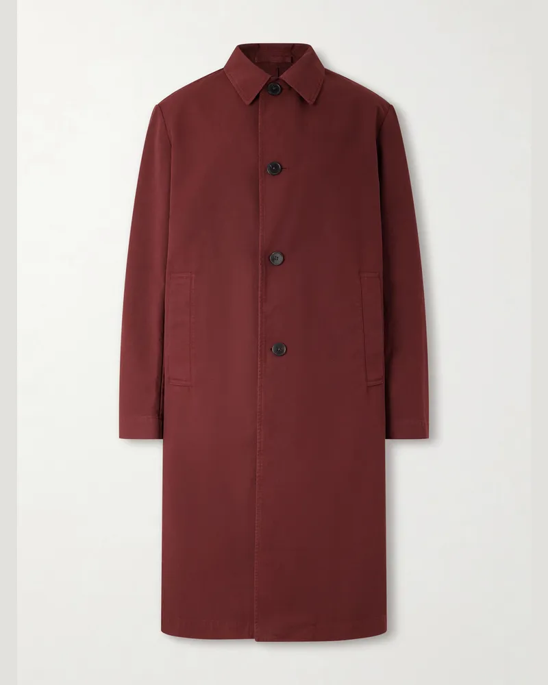 Dries van Noten Cotton-Canvas Coat Burgundy