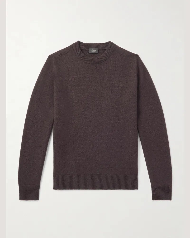 Brioni Pullover aus einer Kaschmir-Seidenmischung Braun