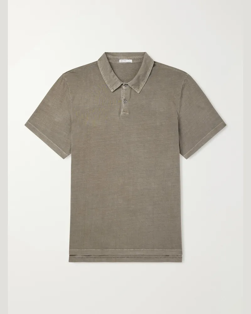 James Perse Supima Cotton-Jersey Polo Shirt Green