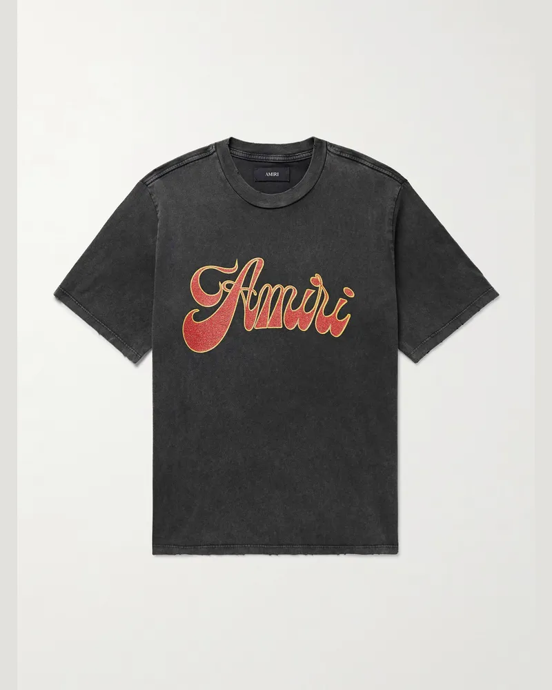 Amiri Groovy T-Shirt aus Baumwoll-Jersey mit Logoprint Schwarz