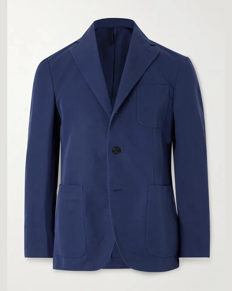 Incotex Venezia 1951 Sakko aus „Chinolino“-Material in Stückfärbung Blau